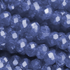 1 Strang (~138 Stk) facettierte Perlen, Rondellen SMALL, Smoky Imperial Blue