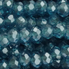 1 Strang (~138 Stk) facettierte Perlen, Rondellen SMALL, Smoky Teal