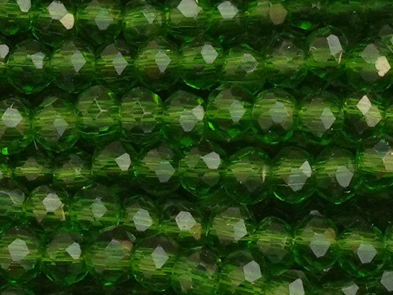 grüne, facettierte Glasschliffperlen Rondellen 2mm - Nahaufn