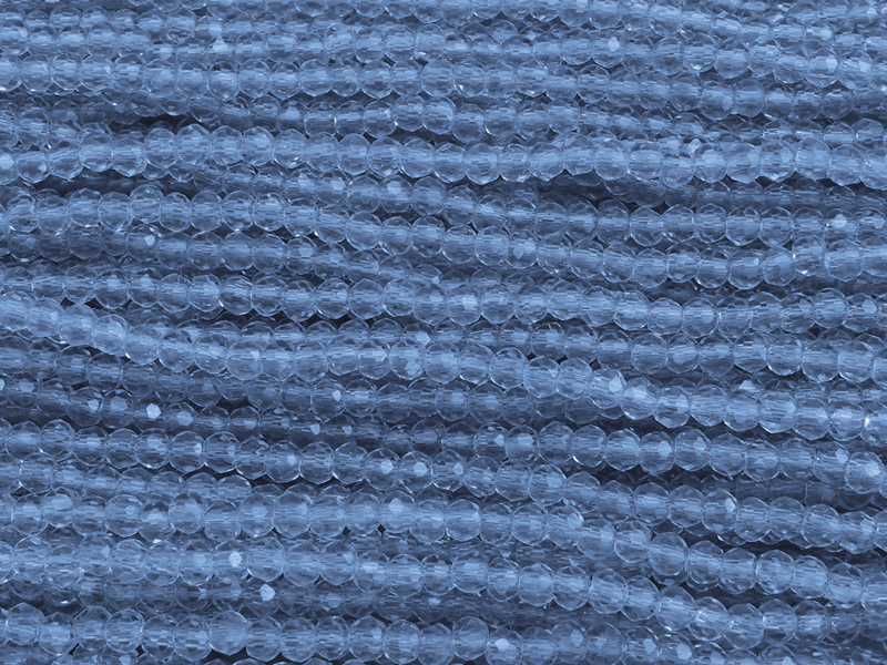 montana blaue, facettierte Glasschliffperlen Rondellen 2mm