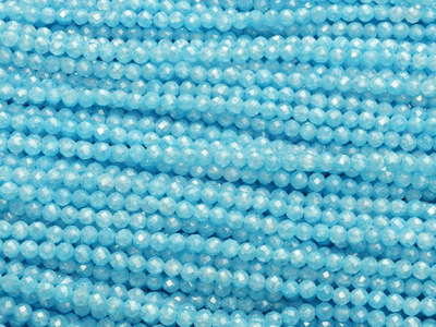 aquamarin blaue facettierte Zirkonia Perlen 2mm