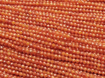 orange facettierte Zirkonia Perlen 2mm