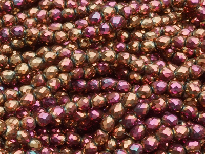 erdbeerförmige, facettierte Glitzerperlen Tropfen 4mm