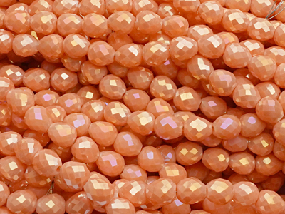 erdbeerförmige, facettierte Glitzerperlen Tropfen 4mm