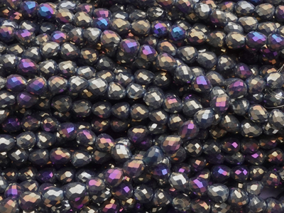 erdbeerförmige, facettierte Glitzerperlen Tropfen 4mm