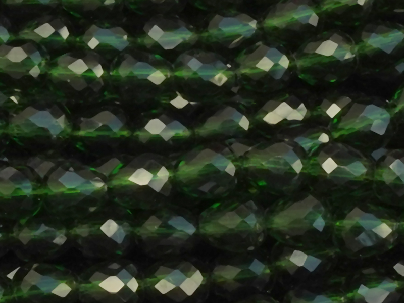 erdbeerförmige, Glasperlen Tropfen 4mm, Farbe: Dunkelgrün - 