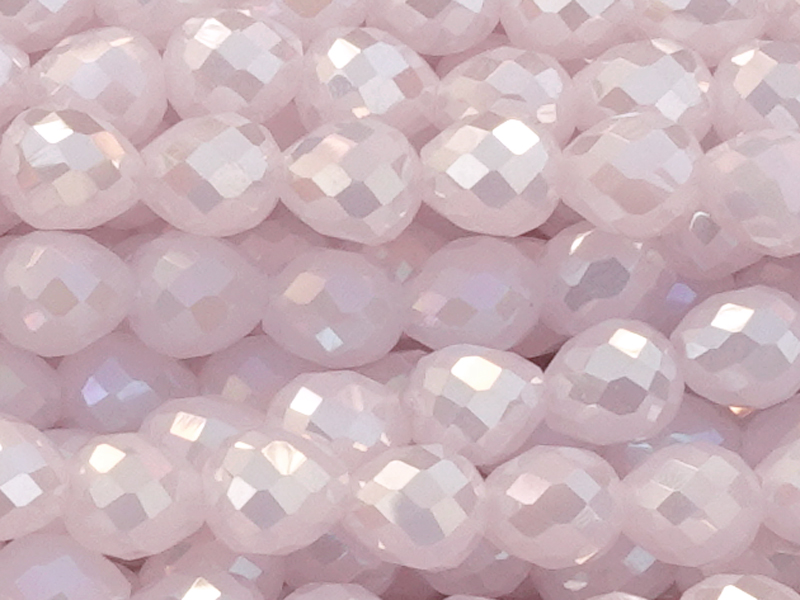 erdbeerförmige, Glasperlen Tropfen 4mm, Farbe: Rosa mit AB -