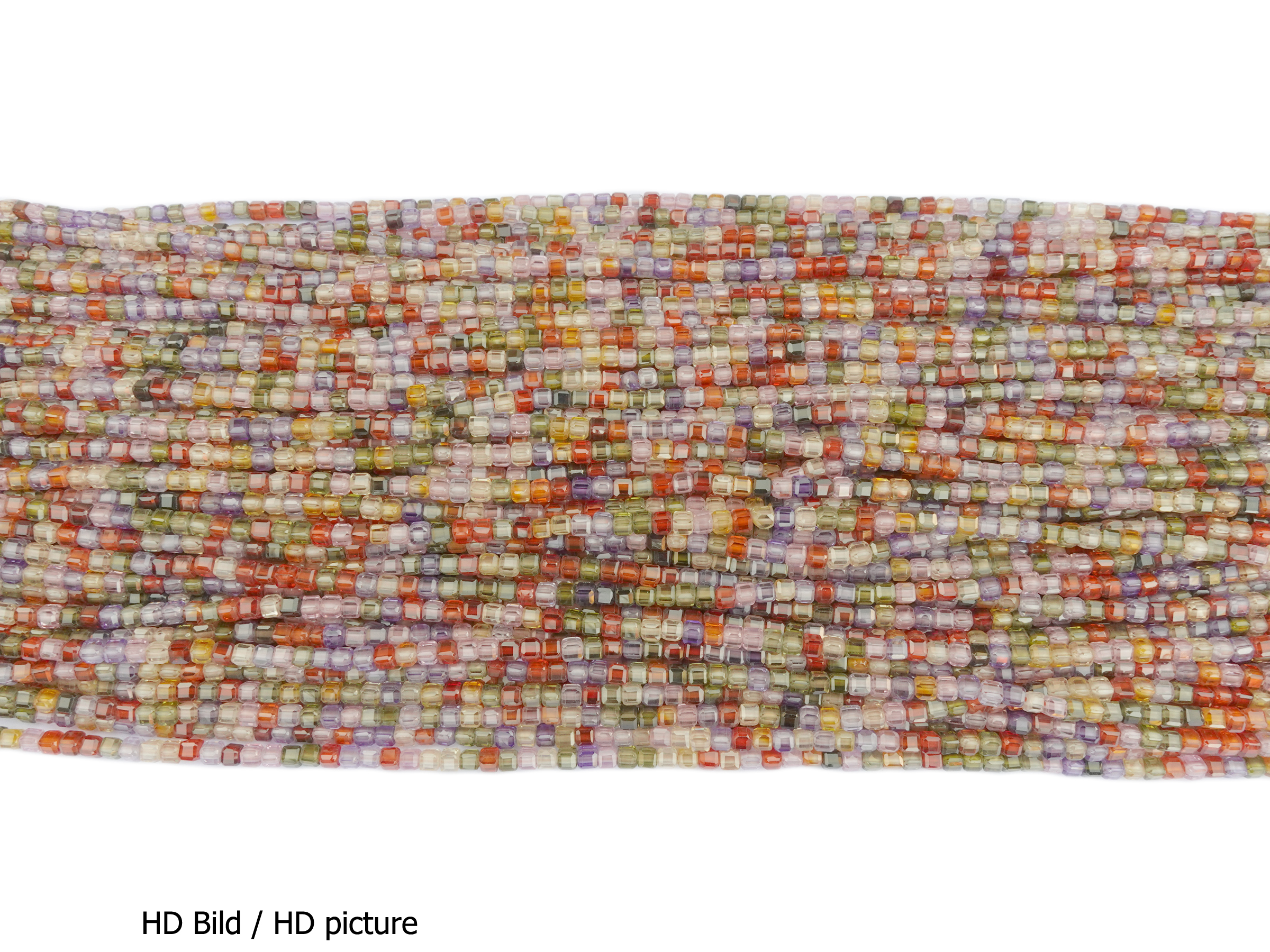 bunte würfelförmige Zirkonia Perlen 2,5mm - HD Bild