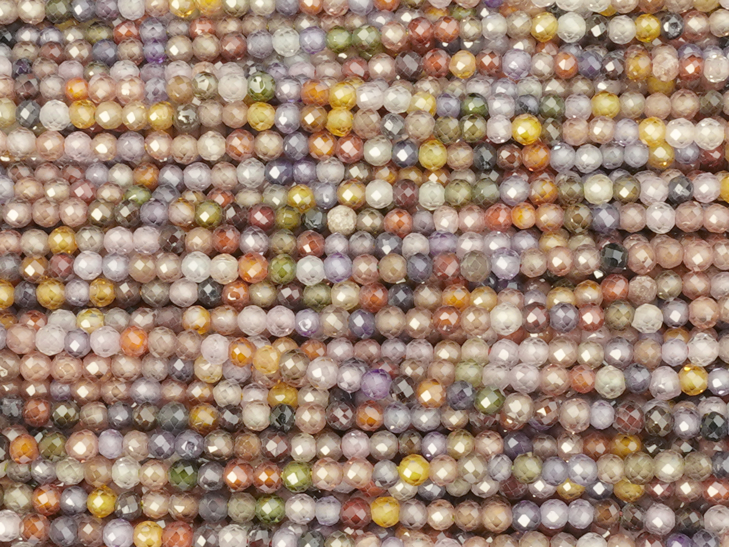 bunte, facettierte Zirkonia Perlen 2mm