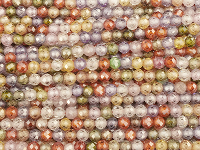 bunte facettierte Zirkonia Perlen 3mm günstig