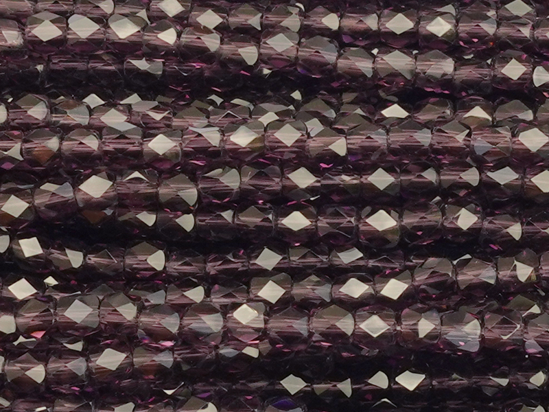 tönnchenförmige, facettierte Glasperlen 3mm, Farbe: Amethyst