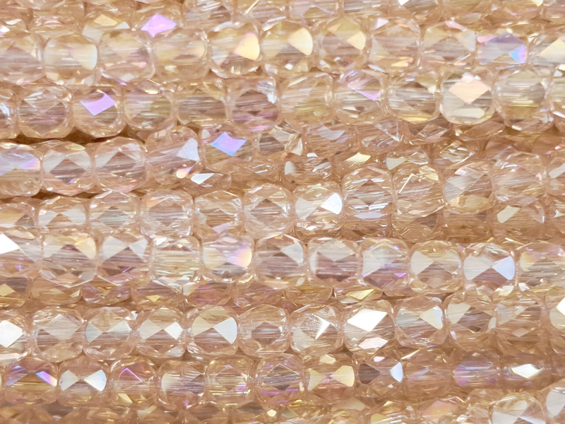 tönnchenförmige, facettierte Glasperlen 3mm, Farbe: Antique
