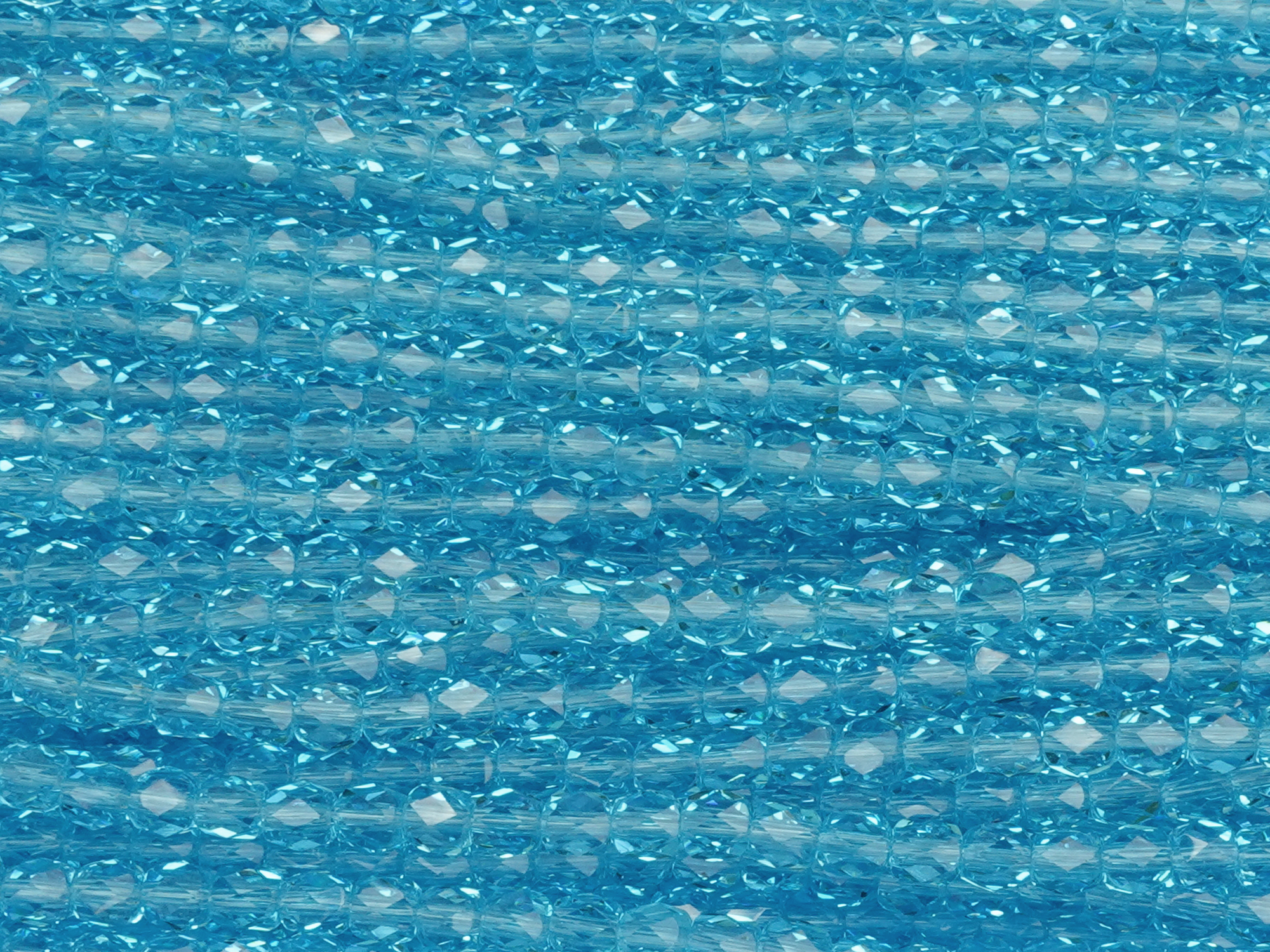 aquamarin, tönnchenförmige, facettierte Glitzerperlen 3mm zu