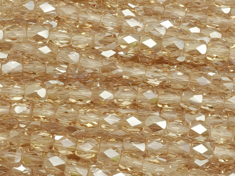 tönnchenförmige, facettierte Glasperlen 3mm, Farbe: Golden S