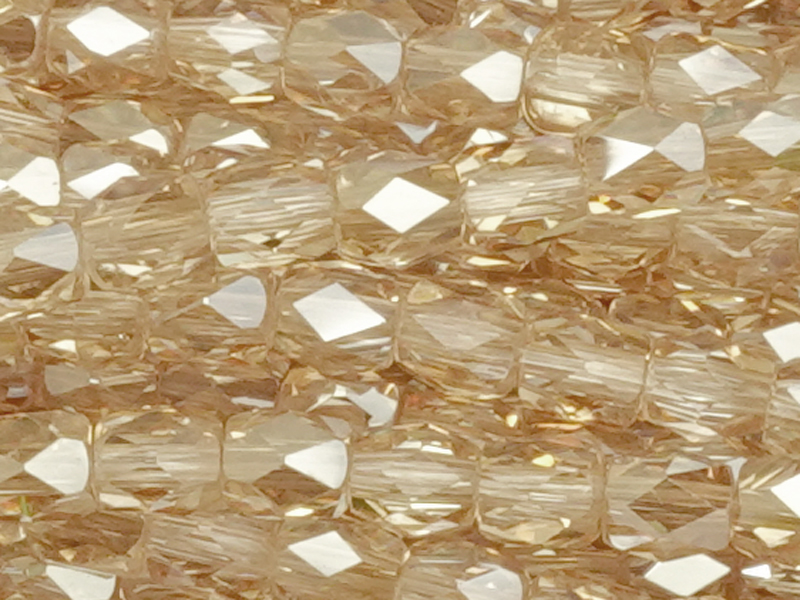 tönnchenförmige, facettierte Glasperlen 3mm, Farbe: Golden S