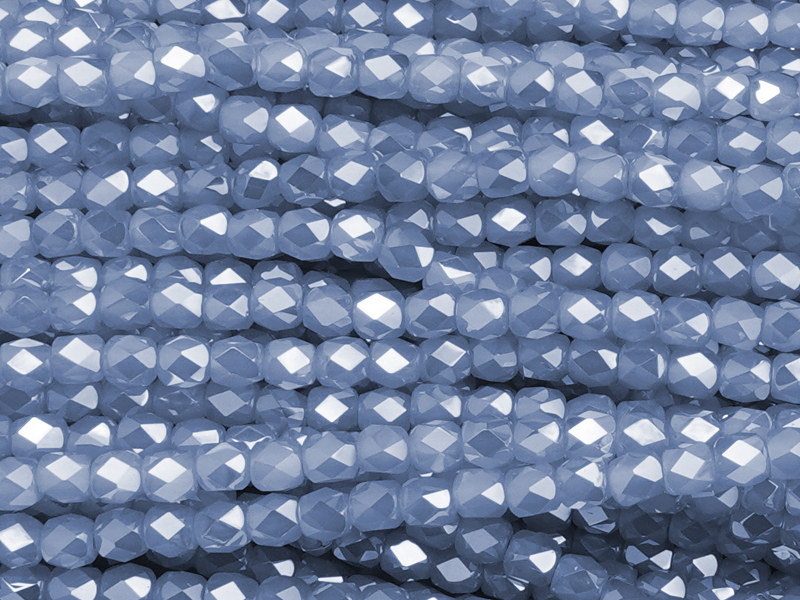 tönnchenförmige, facettierte Glasperlen 3mm, Farbe: jeansbla