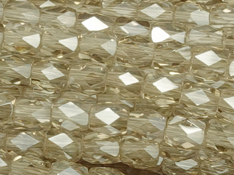 tönnchenförmige, facettierte Glasperlen 3mm, Farbe: Silver C