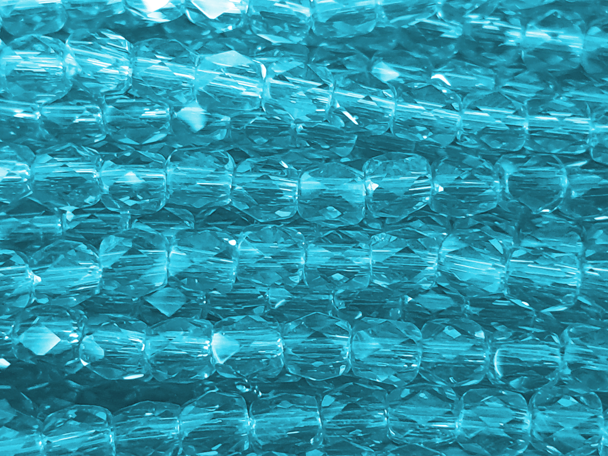 tönnchenförmige, facettierte Glitzerperlen 4mm, Farbe: Aquam