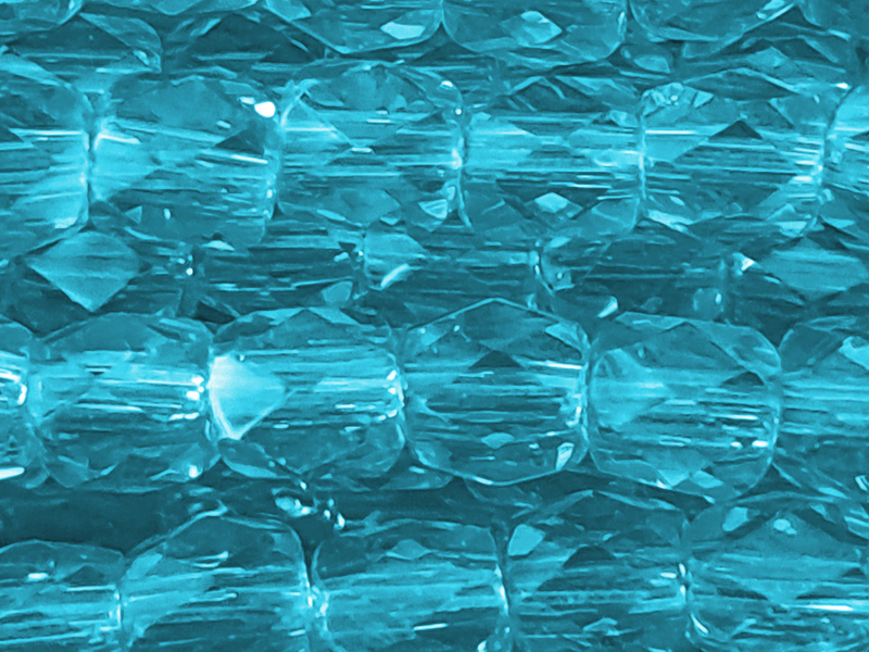 tönnchenförmige, facettierte Glitzerperlen 4mm, Farbe: Aquam