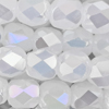 1 Strang (~100 Stk.) facettierte Tönnchen ~4mm, White Jade Shimmer