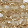 1 Strang (~100 Stk.) facettierte Tönnchen ~4mm, Champagne Gold