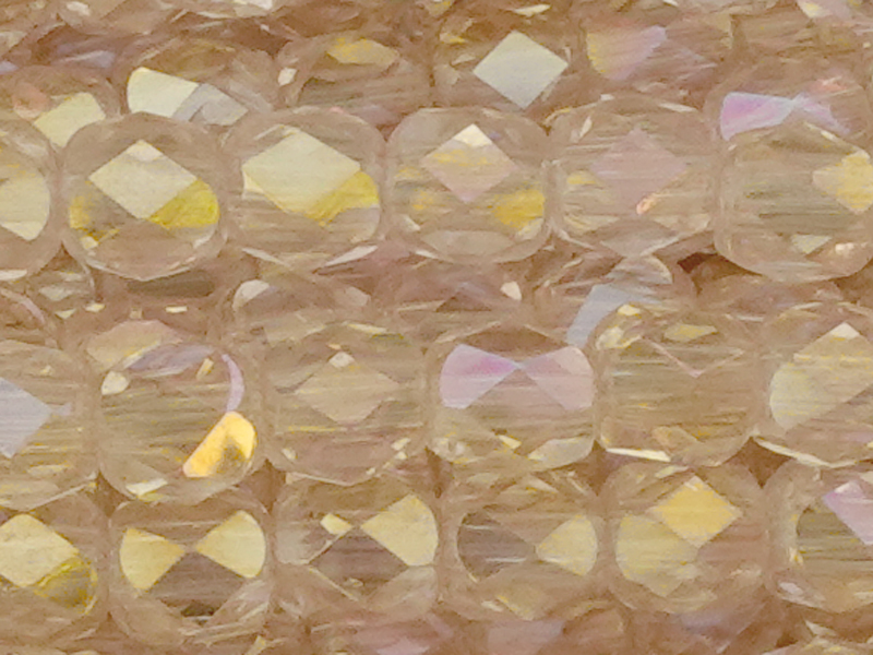 tönnchenförmige, facettierte Glasperlen 4mm, Cosmic Peach - 
