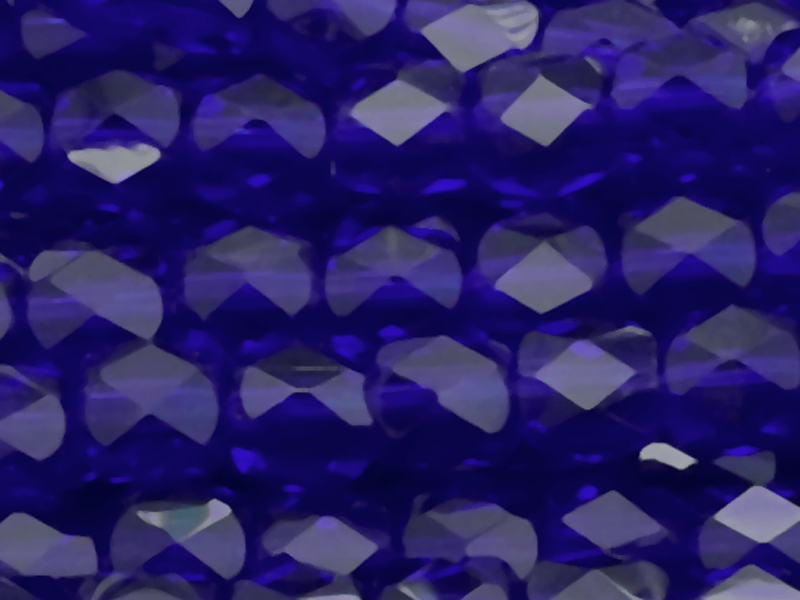 tönnchenförmige Glasperlen 4mm, Farbe: Dunkel Blau - Nahaufn