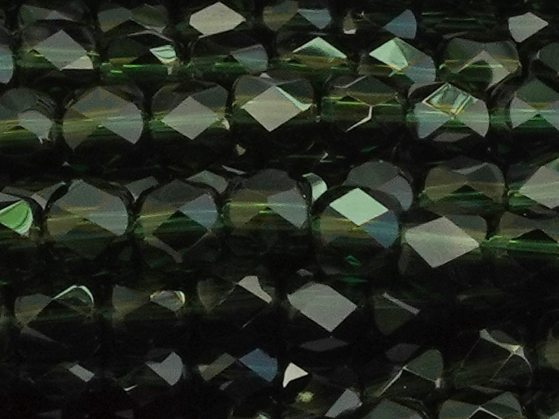 tönnchenförmige, facettierte Glasperlen 4mm, Farbe: Dunkelgr