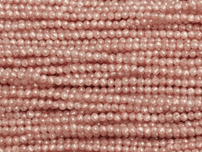 facettierte Zirkonia Perlen 2mm, Farbe: Rosa