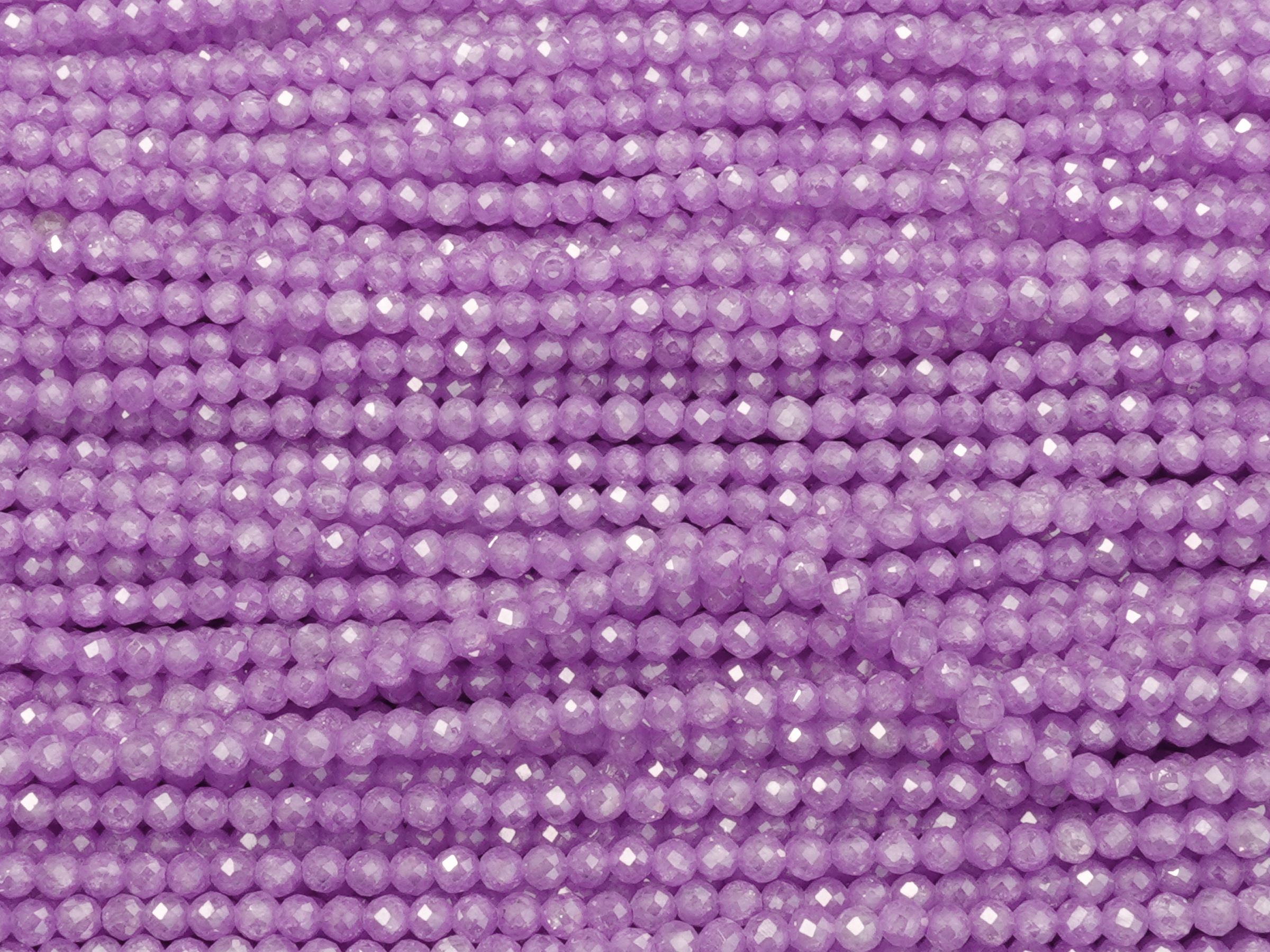 facettierte Zirkonia Perlen 2mm, Farbe Flieder Violett