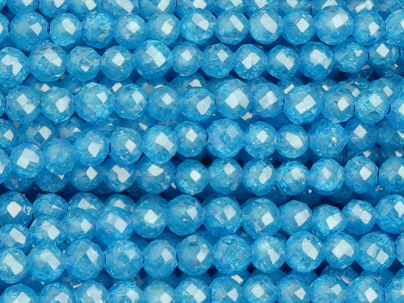 facettierte Zirkonia Perlen 2mm, Farbe: Eisvogelblau - Nahau