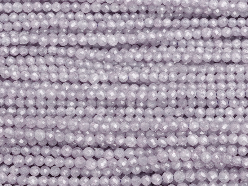facettierte Zirkonia Perlen 2mm, Farbe: Flieder Violett