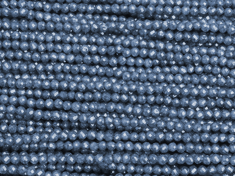 facettierte Zirkonia Perlen 2mm, Farbe: Denim Blau