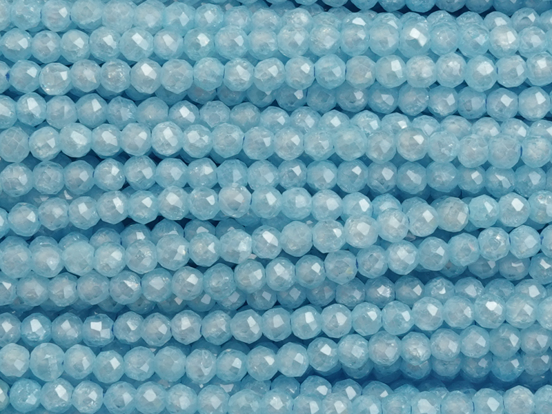 facettierte Zirkonia Perlen 2mm, Farbe: jeansblau