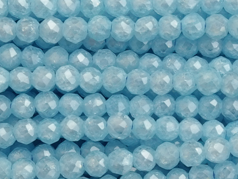 facettierte Zirkonia Perlen 2mm, Farbe: jeansblau - Nahaufna
