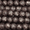 1 Strang (~36cm) Zirkonia Perlen rund facettierte ~2mm - dunkles Taupe