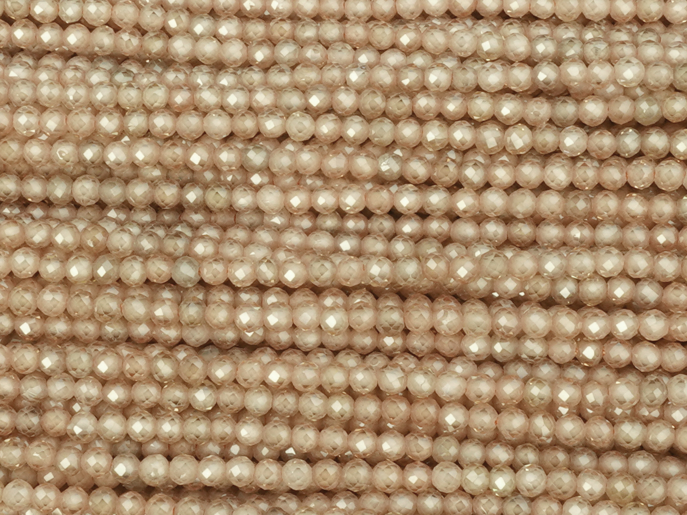 facettierte Zirkonia Perlen 2mm, Farbe: dunkels Champagner b
