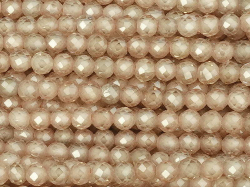 facettierte Zirkonia Perlen 2mm, Farbe: dunkels Champagner b