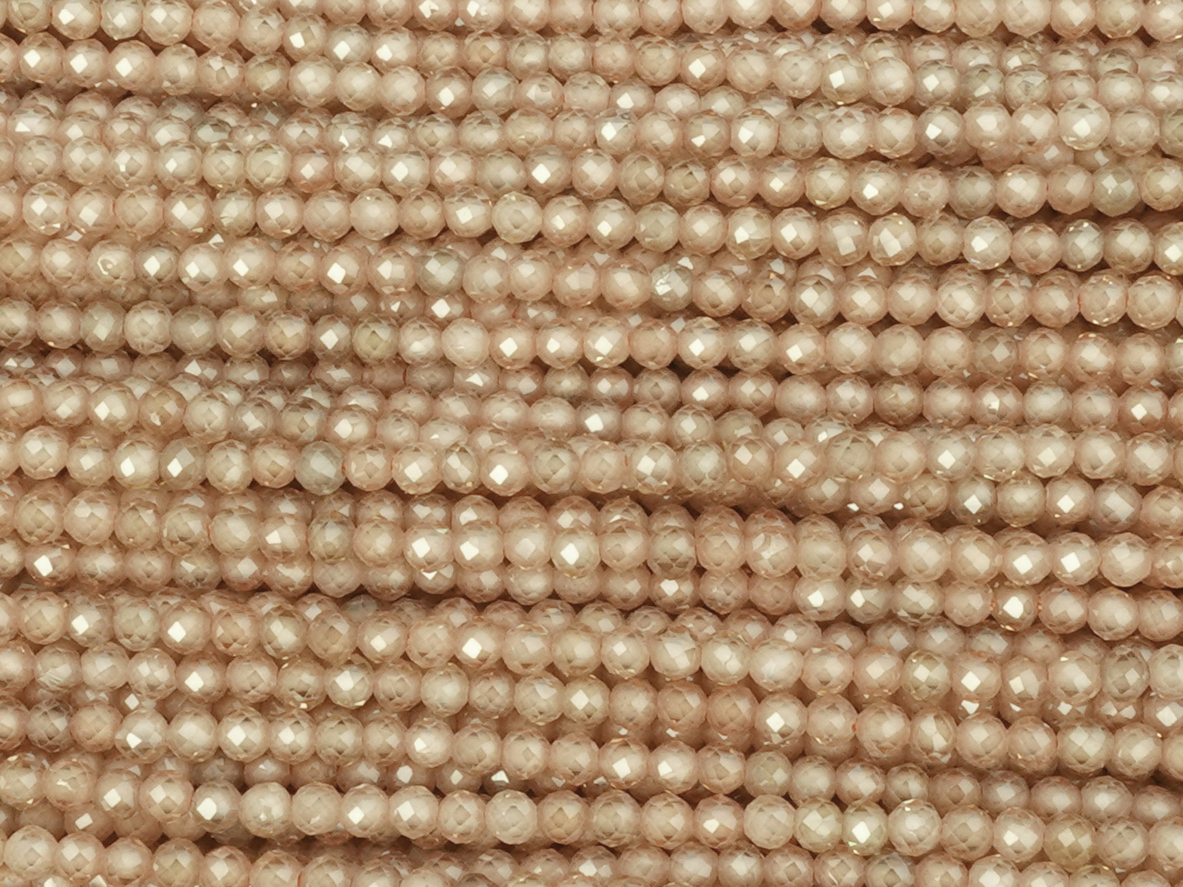facettierte Zirkonia Perlen 2mm, Farbe: dunkels Champagner b