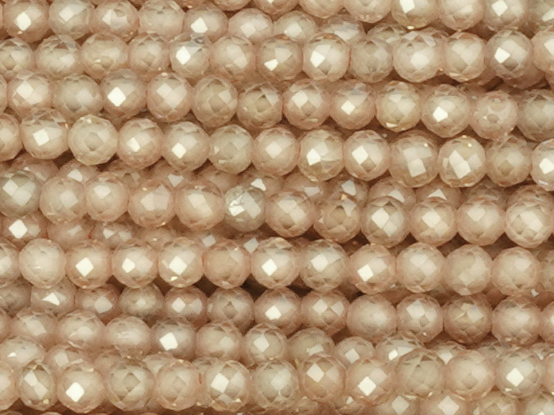 facettierte Zirkonia Perlen 2mm, Farbe: dunkels Champagner b