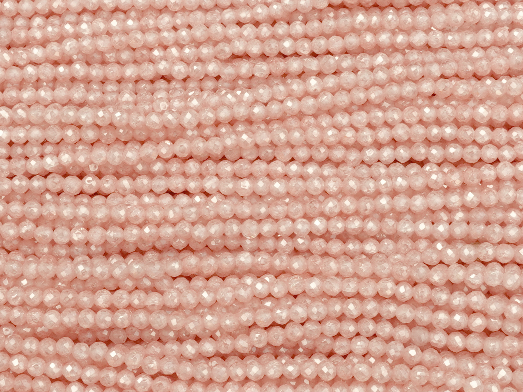 facettierte Zirkonia Perlen 2mm, Farbe: rosa
