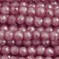 1 Strang (~36cm) Zirkonia Perlen rund facettierte ~2mm - Weinrot