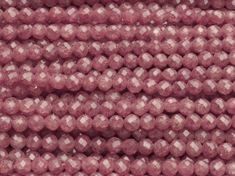 facettierte Zirkonia Perlen 3mm, weinrot