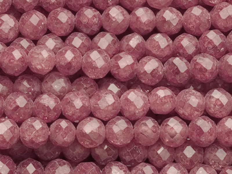 facettierte Zirkonia Perlen 3mm, weinrot - Nahaufnahme