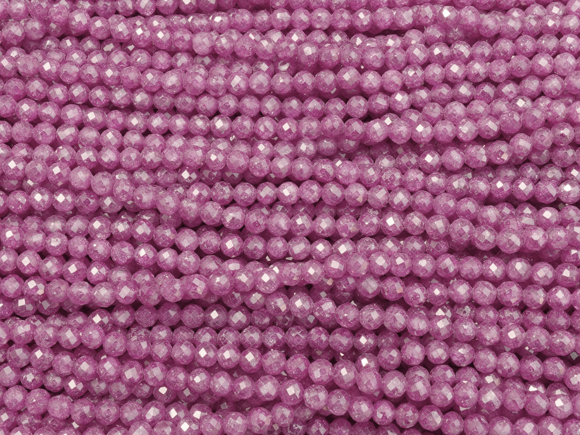 facettierte Zirkonia Perlen 3mm, Farbe Beere