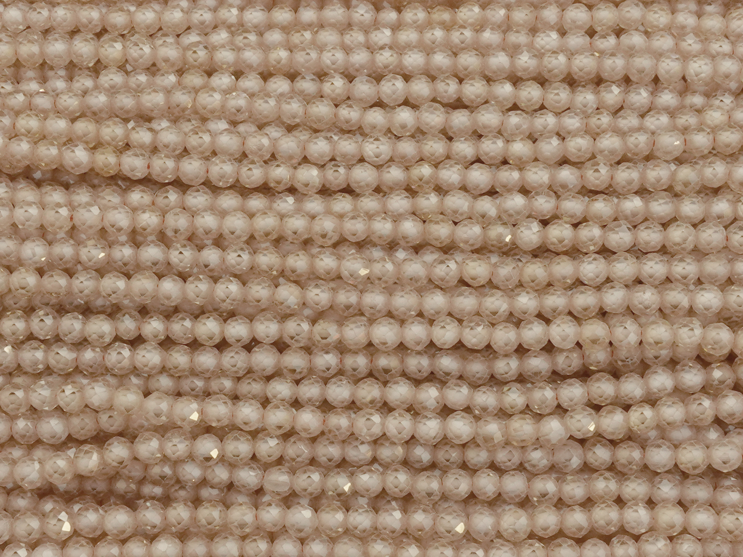 facettierte Zirkonia Perlen 3mm, Farbe Champagner