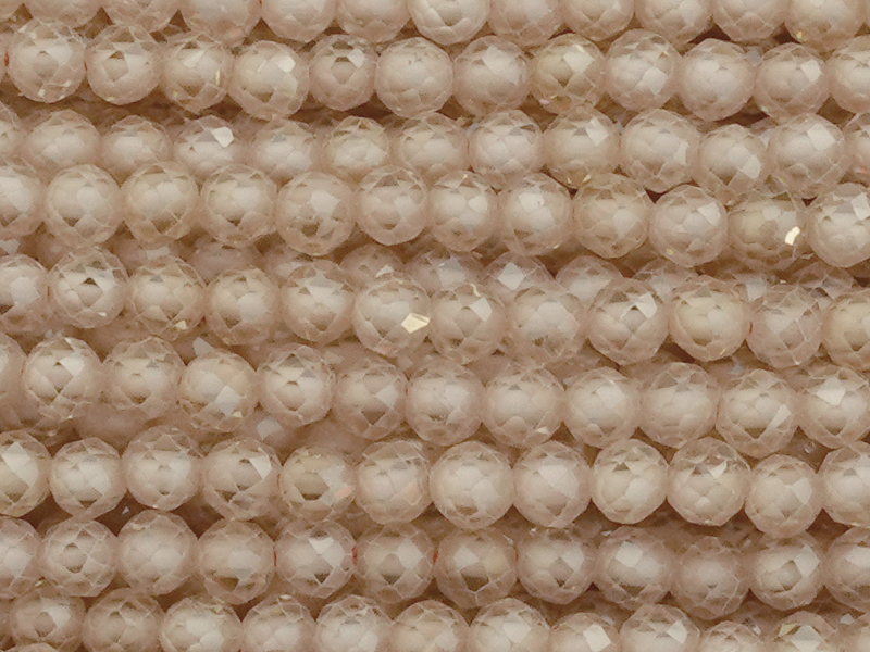 facettierte Zirkonia Perlen 3mm, Farbe Champagner - Nahaufna