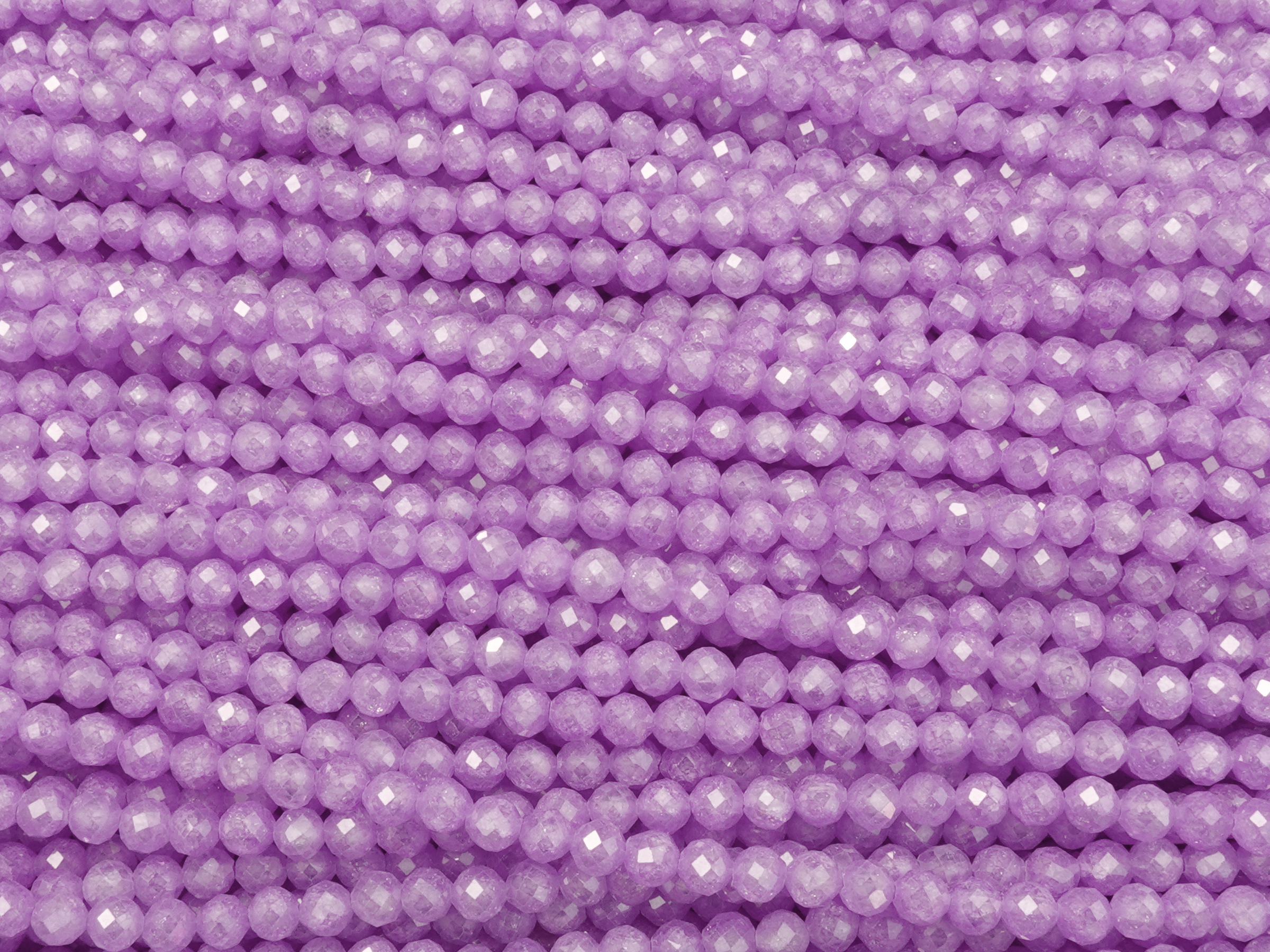 facettierte Zirkonia Perlen 3mm, Farbe Flieder
