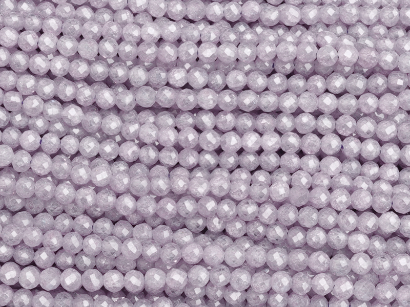 facettierte Zirkonia Perlen 3mm, Farbe: Flieder Violett