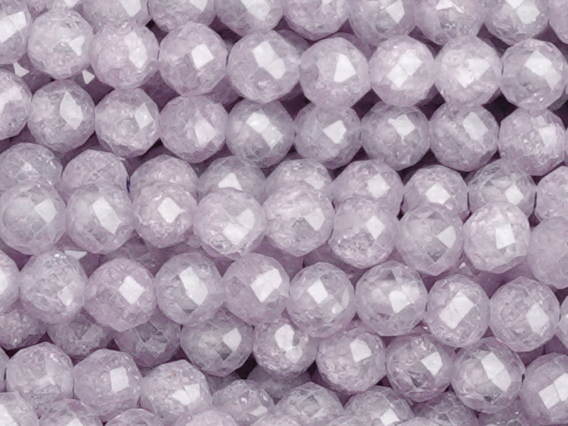 facettierte Zirkonia Perlen 3mm, Farbe: Flieder - Nahaufnahm